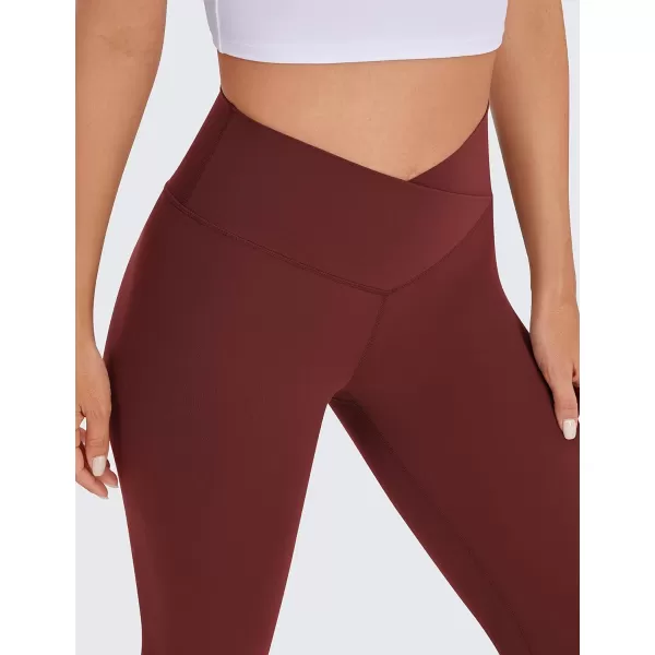 CRZ YOGA Womens Butterluxe Cross Waist Workout Leggings 25  28  V Crossover High Waisted Gym Athletic Yoga LeggingsNoctilucence Red