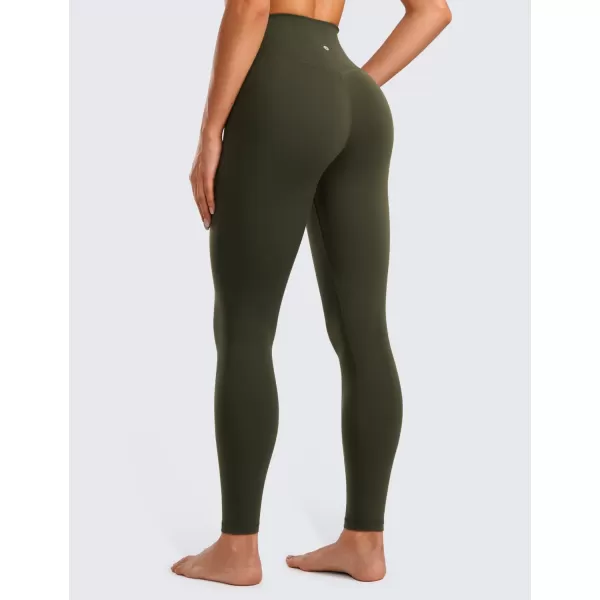 CRZ YOGA Womens Butterluxe Cross Waist Workout Leggings 25  28  V Crossover High Waisted Gym Athletic Yoga LeggingsOlive Green