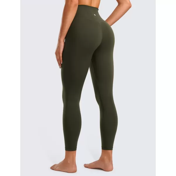 CRZ YOGA Womens Butterluxe Cross Waist Workout Leggings 25  28  V Crossover High Waisted Gym Athletic Yoga LeggingsOlive Green