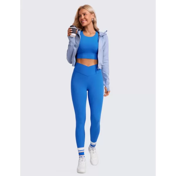 CRZ YOGA Womens Butterluxe Cross Waist Workout Leggings 25  28  V Crossover High Waisted Gym Athletic Yoga LeggingsSparkle Blue