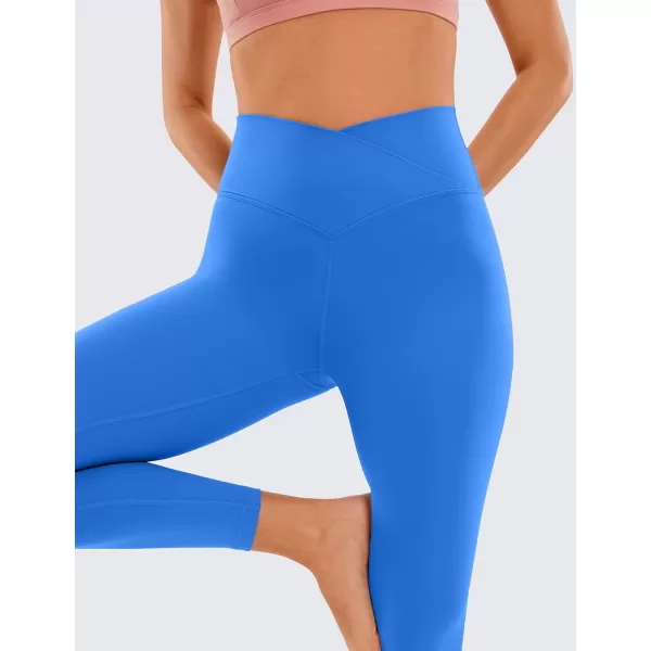 CRZ YOGA Womens Butterluxe Cross Waist Workout Leggings 25  28  V Crossover High Waisted Gym Athletic Yoga LeggingsSparkle Blue