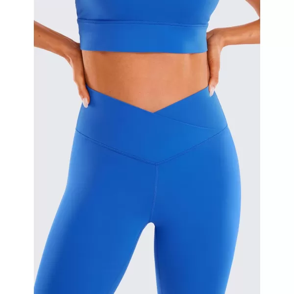 CRZ YOGA Womens Butterluxe Cross Waist Workout Leggings 25  28  V Crossover High Waisted Gym Athletic Yoga LeggingsSparkle Blue