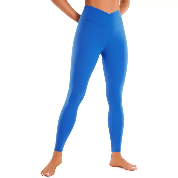 CRZ YOGA Womens Butterluxe Cross Waist Workout Leggings 25  28  V Crossover High Waisted Gym Athletic Yoga LeggingsSparkle Blue