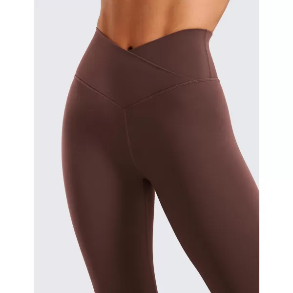 CRZ YOGA Womens Butterluxe Cross Waist Workout Leggings 25  28  V Crossover High Waisted Gym Athletic Yoga LeggingsTaupe