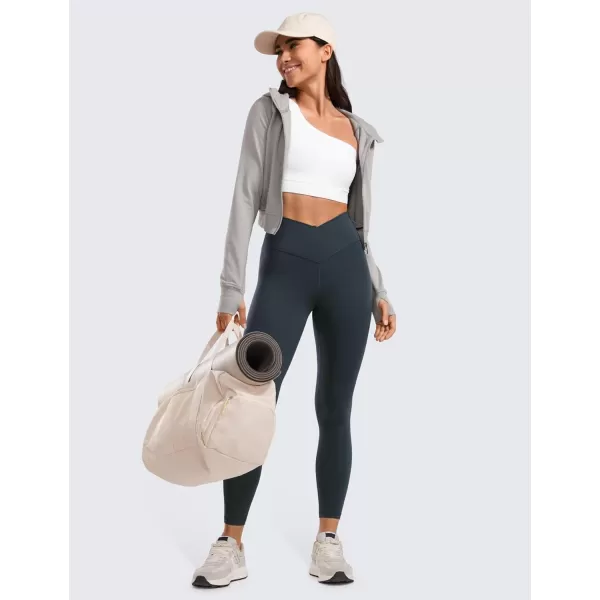 CRZ YOGA Womens Butterluxe Cross Waist Workout Leggings 25  28  V Crossover High Waisted Gym Athletic Yoga LeggingsTrue Navy