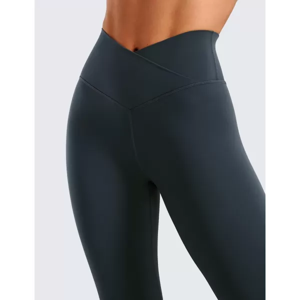 CRZ YOGA Womens Butterluxe Cross Waist Workout Leggings 25  28  V Crossover High Waisted Gym Athletic Yoga LeggingsTrue Navy