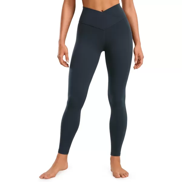 CRZ YOGA Womens Butterluxe Cross Waist Workout Leggings 25  28  V Crossover High Waisted Gym Athletic Yoga LeggingsTrue Navy
