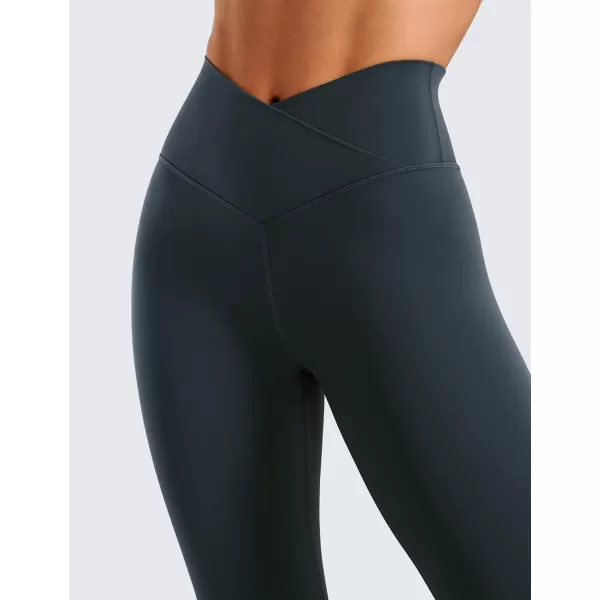 CRZ YOGA Womens Butterluxe Cross Waist Workout Leggings 25  28  V Crossover High Waisted Gym Athletic Yoga LeggingsTrue Navy