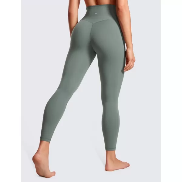 CRZ YOGA Womens Butterluxe Cross Waist Workout Leggings 25  28  V Crossover High Waisted Gym Yoga Leggings25 inches Grey Sage