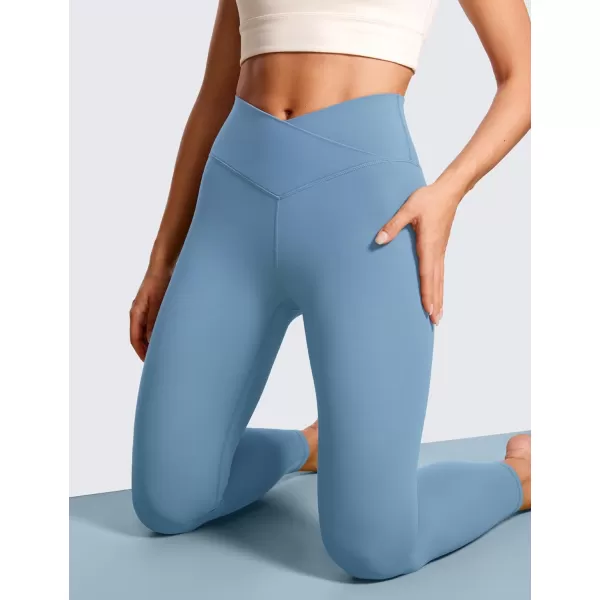 CRZ YOGA Womens Butterluxe Cross Waist Workout Leggings 25  28  V Crossover High Waisted Gym Yoga Leggings25 inches Universe Blue