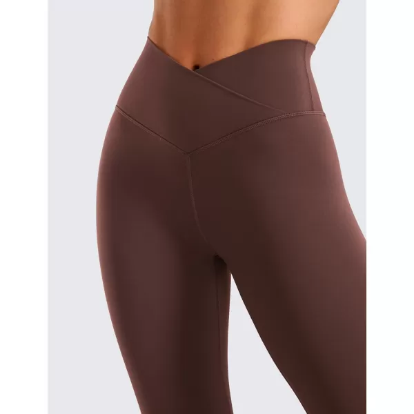 CRZ YOGA Womens Butterluxe Cross Waist Workout Leggings 25  28  V Crossover High Waisted Gym Yoga Leggings28 inches Taupe