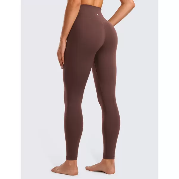 CRZ YOGA Womens Butterluxe Cross Waist Workout Leggings 25  28  V Crossover High Waisted Gym Yoga Leggings28 inches Taupe