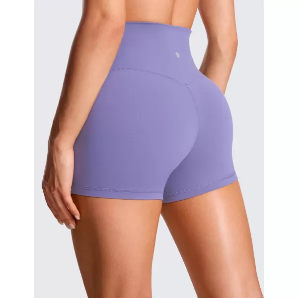 CRZ YOGA Womens Butterluxe Crossover Biker Shorts 3  5  Criss Cross High Waisted Workout Yoga Shorts Buttery SoftDark Lavender Purple