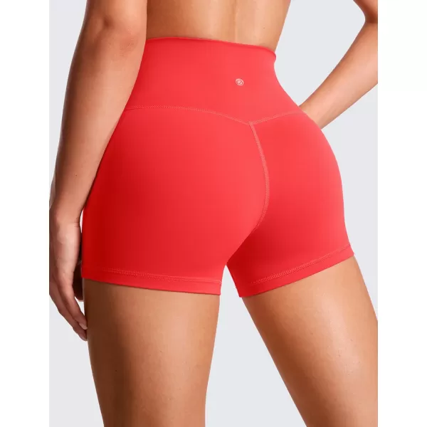 CRZ YOGA Womens Butterluxe Crossover Biker Shorts 3  5  Criss Cross High Waisted Workout Yoga Shorts Buttery SoftDeep Red