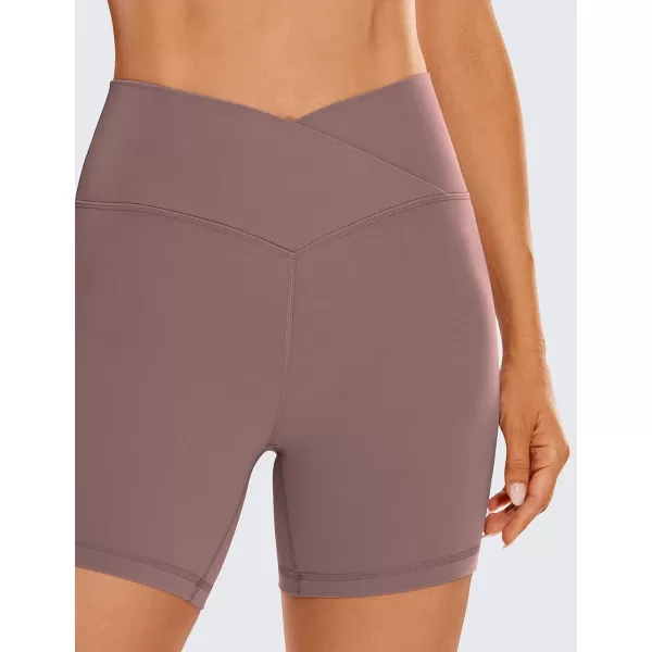 CRZ YOGA Womens Butterluxe Crossover Biker Shorts 3  5  Criss Cross High Waisted Workout Yoga Shorts Buttery SoftMauve