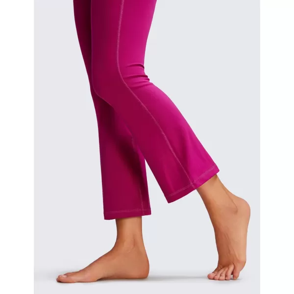 CRZ YOGA Womens Butterluxe Crossover Flare Capris Leggings 256  High Waist V Cross Bootcut Lounge Casual Yoga Pants256 inches Magenta Purple