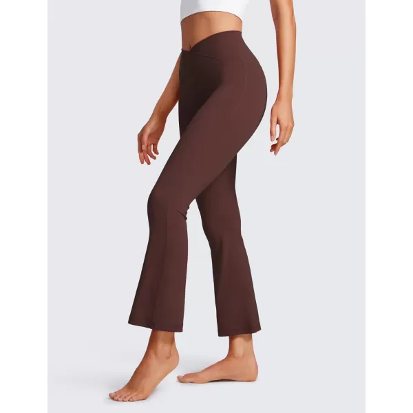 CRZ YOGA Womens Butterluxe Crossover Flare Capris Leggings 256  High Waist V Cross Bootcut Lounge Casual Yoga Pants256 inches Taupe