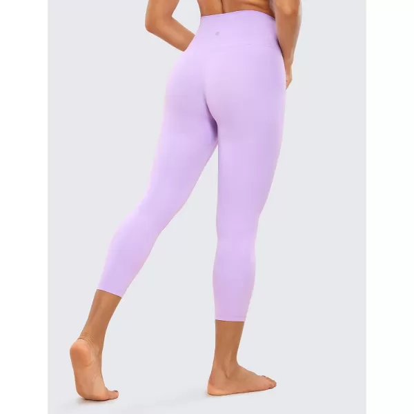 CRZ YOGA Womens Butterluxe Crossover Workout Capri Leggings 23 Inches  High Waist V Cross Crop Gym Yoga PantsElfin Purple