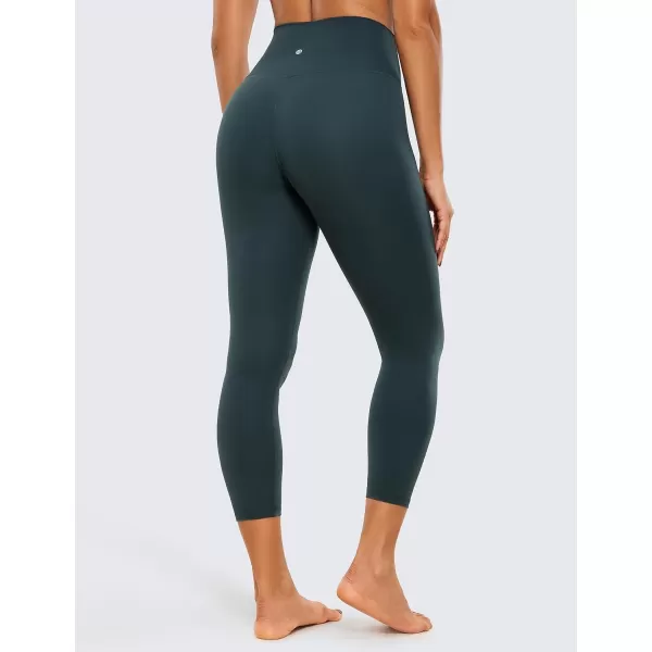 CRZ YOGA Womens Butterluxe Crossover Workout Capri Leggings 23 Inches  High Waist V Cross Crop Gym Yoga PantsForest Dark Green