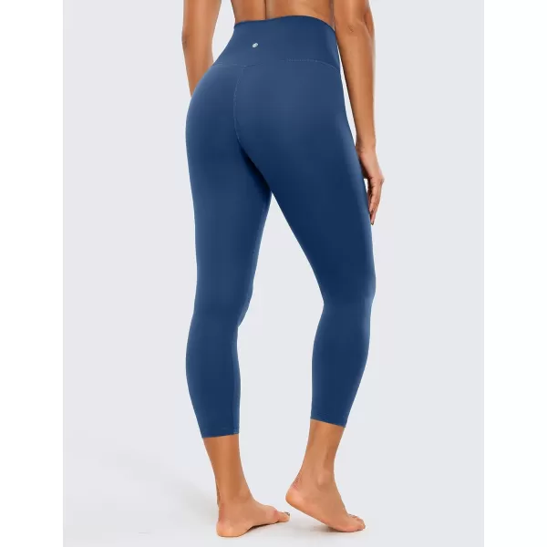 CRZ YOGA Womens Butterluxe Crossover Workout Capri Leggings 23 Inches  High Waist V Cross Crop Gym Yoga PantsFrench Navy