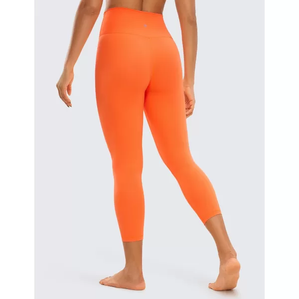 CRZ YOGA Womens Butterluxe Crossover Workout Capri Leggings 23 Inches  High Waist V Cross Crop Gym Yoga PantsNeon Orange