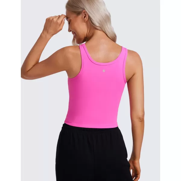 CRZ YOGA Womens Butterluxe Double Lined Tank Tops Scoop Neck Racerback Workout Tanks Sleeveless Casual Cropped TopLight Purple