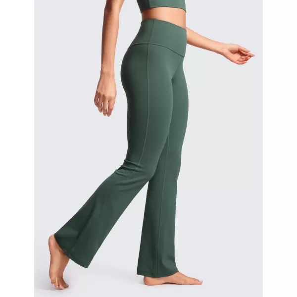 CRZ YOGA Womens Butterluxe High Waist Flare Pants 305  32  Wide Leg Bootcut Yoga Pants with Pocket Soft Lounge CasualDark Forest Green