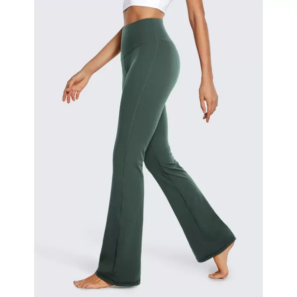 CRZ YOGA Womens Butterluxe High Waist Flare Pants 305  32  Wide Leg Bootcut Yoga Pants with Pocket Soft Lounge CasualDark Forest Green