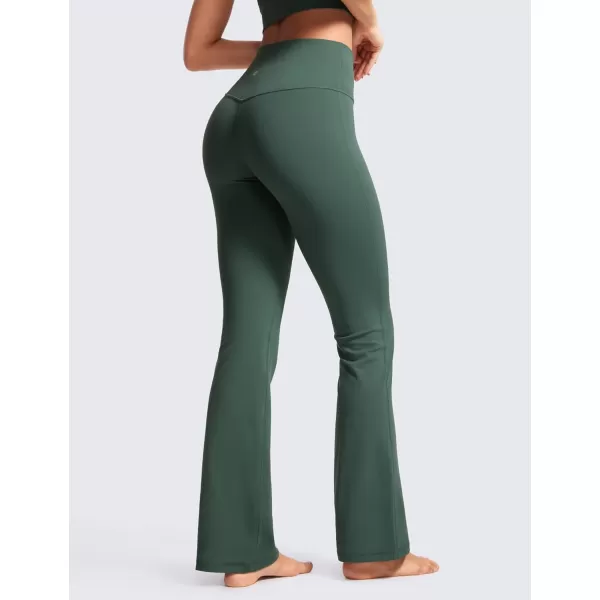 CRZ YOGA Womens Butterluxe High Waist Flare Pants 305  32  Wide Leg Bootcut Yoga Pants with Pocket Soft Lounge CasualDark Forest Green