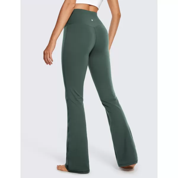 CRZ YOGA Womens Butterluxe High Waist Flare Pants 305  32  Wide Leg Bootcut Yoga Pants with Pocket Soft Lounge CasualDark Forest Green