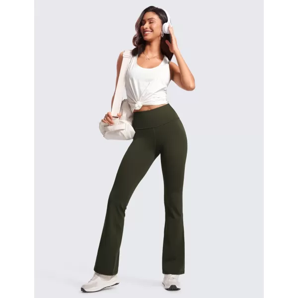 CRZ YOGA Womens Butterluxe High Waist Flare Pants 305  32  Wide Leg Bootcut Yoga Pants with Pocket Soft Lounge CasualOlive Green