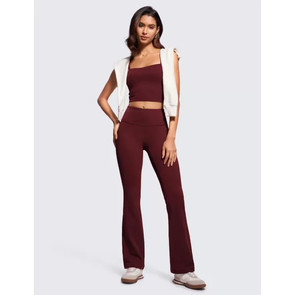 CRZ YOGA Womens Butterluxe High Waist Flare Pants 305  32  Wide Leg Bootcut Yoga Pants with Pocket Soft Lounge CasualRed Merlot