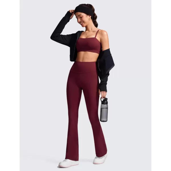 CRZ YOGA Womens Butterluxe High Waist Flare Pants 305  32  Wide Leg Bootcut Yoga Pants with Pocket Soft Lounge CasualRed Merlot