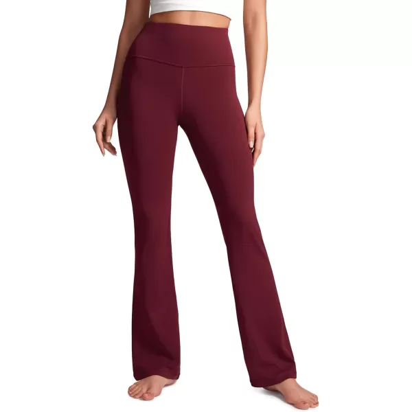 CRZ YOGA Womens Butterluxe High Waist Flare Pants 305  32  Wide Leg Bootcut Yoga Pants with Pocket Soft Lounge CasualRed Merlot