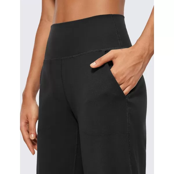 CRZ YOGA Womens Butterluxe High Waist Wide Leg Pants with Pockets 215 Inches  Buttery Soft Lounge Gym Workout Yoga CaprisBlack