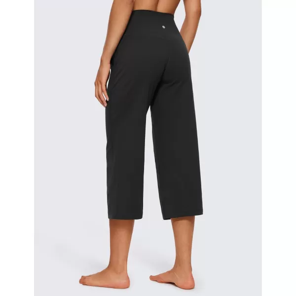 CRZ YOGA Womens Butterluxe High Waist Wide Leg Pants with Pockets 215 Inches  Buttery Soft Lounge Gym Workout Yoga CaprisBlack