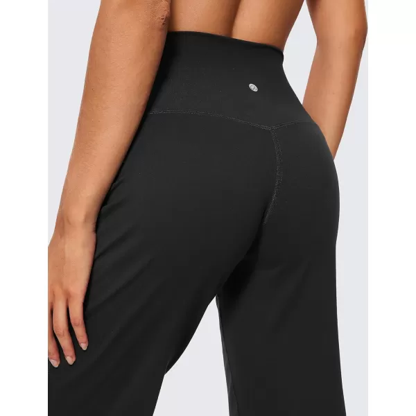 CRZ YOGA Womens Butterluxe High Waist Wide Leg Pants with Pockets 215 Inches  Buttery Soft Lounge Gym Workout Yoga CaprisBlack