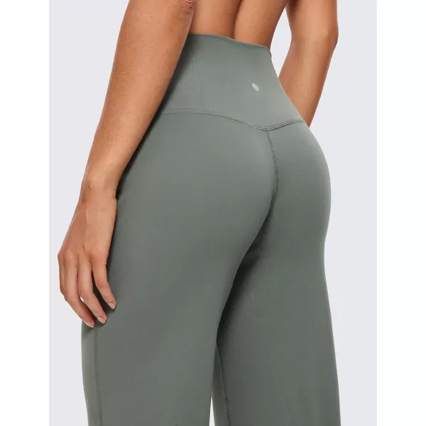 CRZ YOGA Womens Butterluxe High Waist Wide Leg Pants with Pockets 215 Inches  Buttery Soft Lounge Gym Workout Yoga CaprisGrey Sage