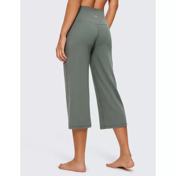 CRZ YOGA Womens Butterluxe High Waist Wide Leg Pants with Pockets 215 Inches  Buttery Soft Lounge Gym Workout Yoga CaprisGrey Sage