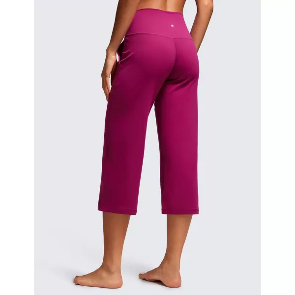 CRZ YOGA Womens Butterluxe High Waist Wide Leg Pants with Pockets 215 Inches  Buttery Soft Lounge Gym Workout Yoga CaprisMagenta Purple