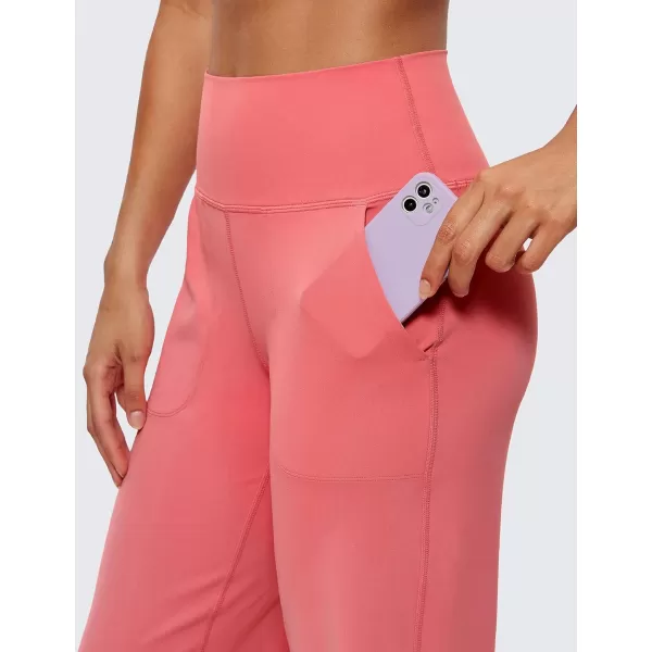 CRZ YOGA Womens Butterluxe High Waist Wide Leg Pants with Pockets 215 Inches  Buttery Soft Lounge Gym Workout Yoga CaprisRaspberry Sorbet