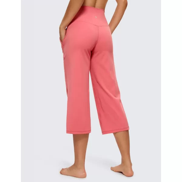 CRZ YOGA Womens Butterluxe High Waist Wide Leg Pants with Pockets 215 Inches  Buttery Soft Lounge Gym Workout Yoga CaprisRaspberry Sorbet