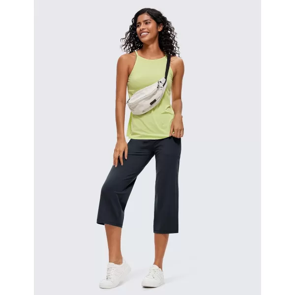 CRZ YOGA Womens Butterluxe High Waist Wide Leg Pants with Pockets 215 Inches  Buttery Soft Lounge Gym Workout Yoga CaprisTrue Navy