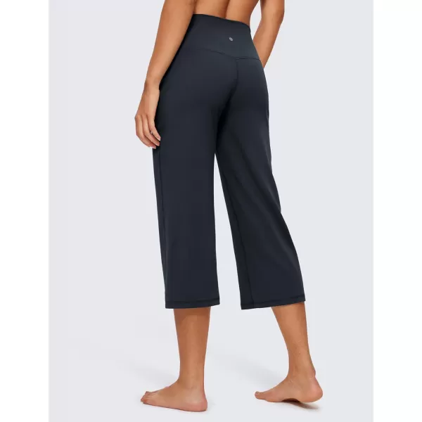 CRZ YOGA Womens Butterluxe High Waist Wide Leg Pants with Pockets 215 Inches  Buttery Soft Lounge Gym Workout Yoga CaprisTrue Navy