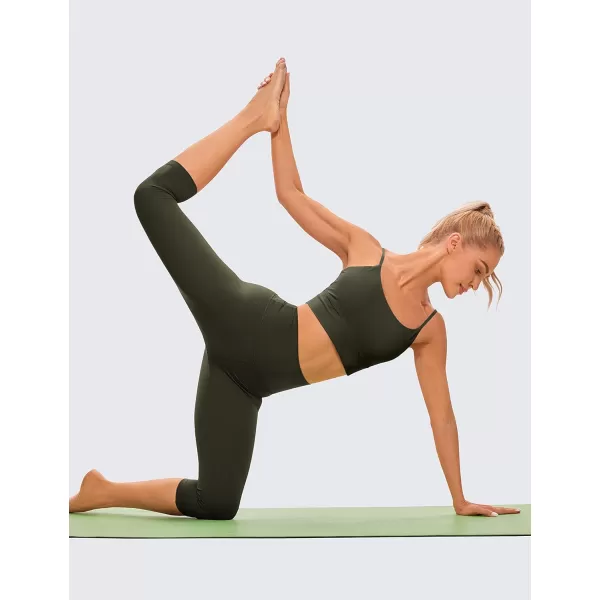 CRZ YOGA Womens Butterluxe High Waisted Capris Workout Leggings 17 Inches  Lounge Leggings Buttery Soft Yoga PantsOlive Green