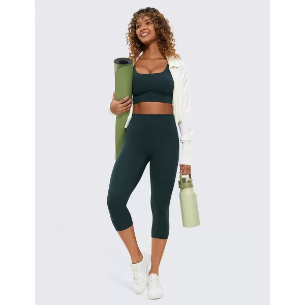 CRZ YOGA Womens Butterluxe High Waisted Lounge Legging 19 Inches  Workout Leggings Buttery Soft Capris Yoga Pants19 inches Forest Dark Green