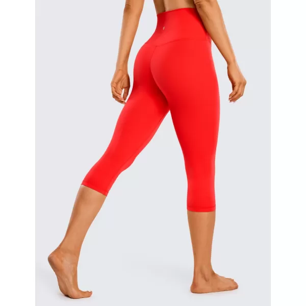 CRZ YOGA Womens Butterluxe High Waisted Lounge Legging 19 Inches  Workout Leggings Buttery Soft Capris Yoga PantsDark Red