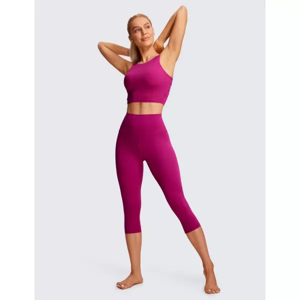 CRZ YOGA Womens Butterluxe High Waisted Lounge Legging 19 Inches  Workout Leggings Buttery Soft Capris Yoga PantsMagenta Purple