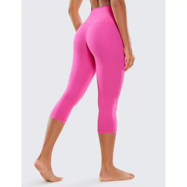 CRZ YOGA Womens Butterluxe High Waisted Lounge Legging 19 Inches  Workout Leggings Buttery Soft Capris Yoga PantsNeon Light Purple