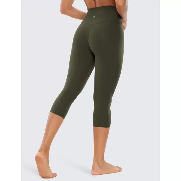 CRZ YOGA Womens Butterluxe High Waisted Lounge Legging 19 Inches  Workout Leggings Buttery Soft Capris Yoga PantsOlive Green